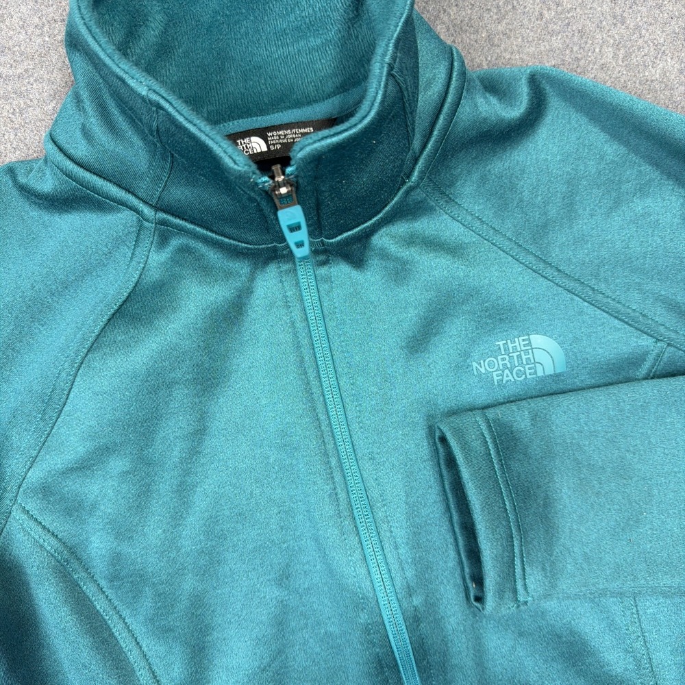 The North Face Jacket Women Small Teal Fleece Lined Full Zip Outdoor Mockneck